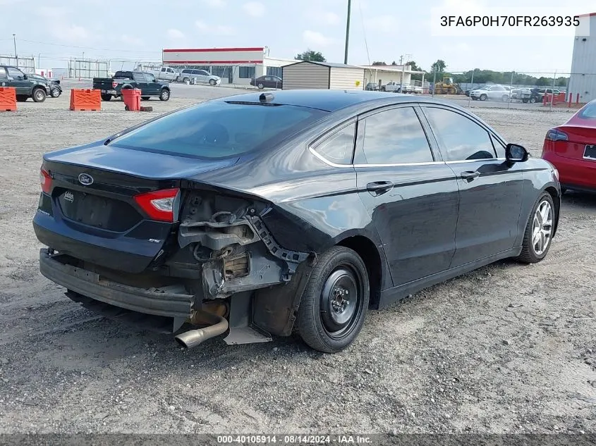 2015 Ford Fusion Se VIN: 3FA6P0H70FR263935 Lot: 40105914