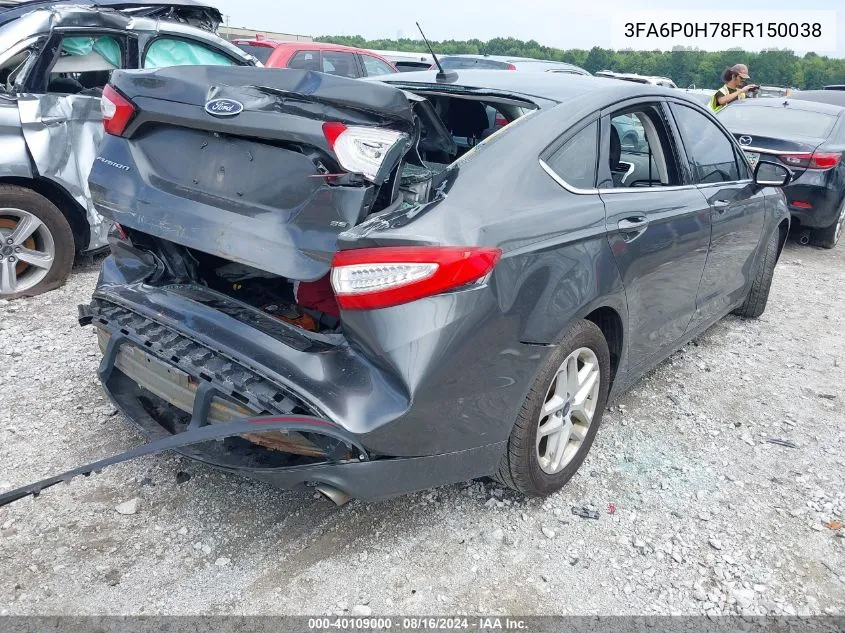 3FA6P0H78FR150038 2015 Ford Fusion Se