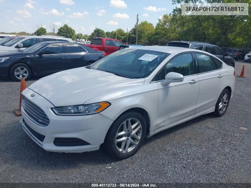 2015 Ford Fusion Se VIN: 3FA6P0H72FR168812 Lot: 40113723