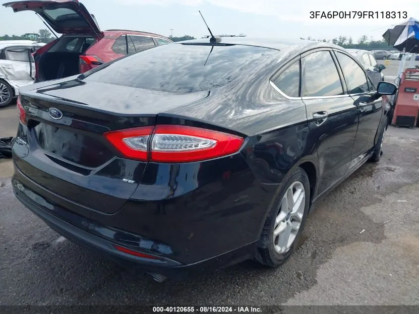 2015 Ford Fusion Se VIN: 3FA6P0H79FR118313 Lot: 40120655