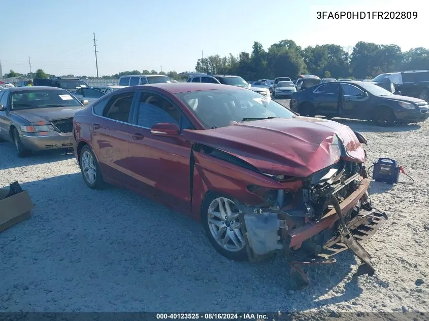 2015 Ford Fusion Se VIN: 3FA6P0HD1FR202809 Lot: 40123525