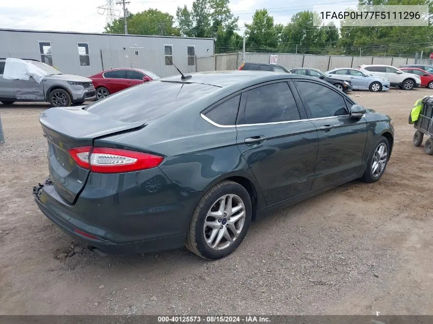 2015 Ford Fusion Se VIN: 1FA6P0H77F5111296 Lot: 40125573