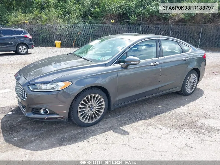 2015 Ford Fusion Titanium VIN: 3FA6P0K98FR188797 Lot: 40132831