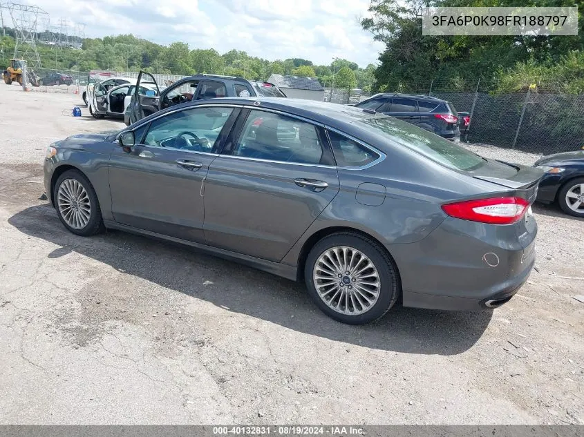 2015 Ford Fusion Titanium VIN: 3FA6P0K98FR188797 Lot: 40132831