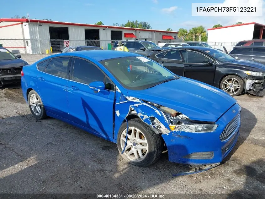 2015 Ford Fusion Se VIN: 1FA6P0H73F5123221 Lot: 40134331