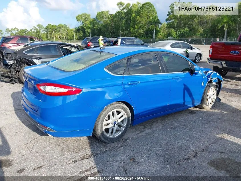 2015 Ford Fusion Se VIN: 1FA6P0H73F5123221 Lot: 40134331