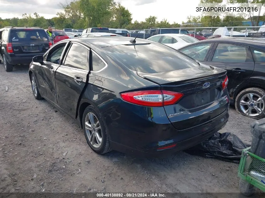 2015 Ford Fusion Titanium Hev VIN: 3FA6P0RU4FR201216 Lot: 40138892