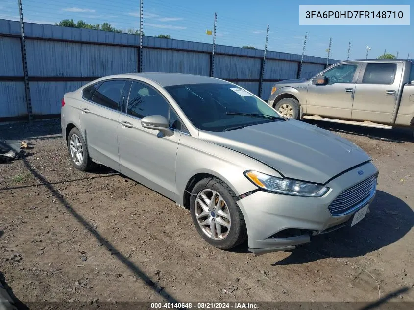 2015 Ford Fusion Se VIN: 3FA6P0HD7FR148710 Lot: 40140648