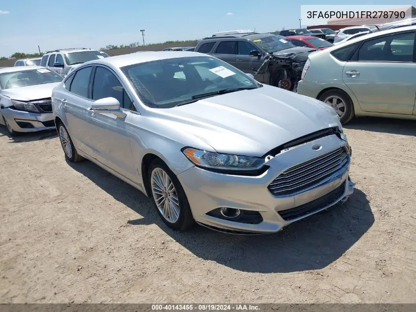 2015 Ford Fusion Se VIN: 3FA6P0HD1FR278790 Lot: 40143455