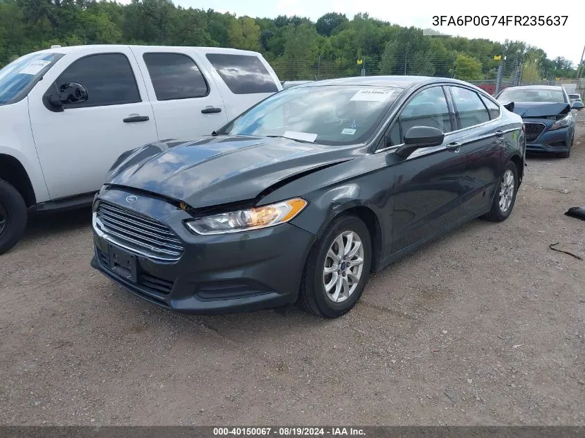 2015 Ford Fusion S VIN: 3FA6P0G74FR235637 Lot: 40150067