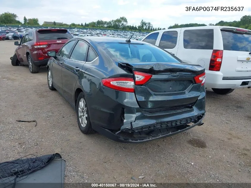 2015 Ford Fusion S VIN: 3FA6P0G74FR235637 Lot: 40150067