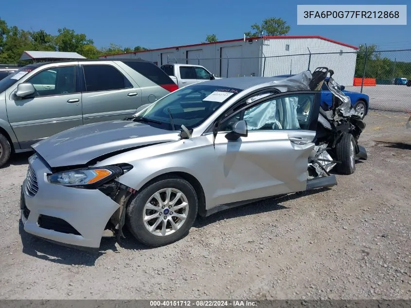 2015 Ford Fusion S VIN: 3FA6P0G77FR212868 Lot: 40151712