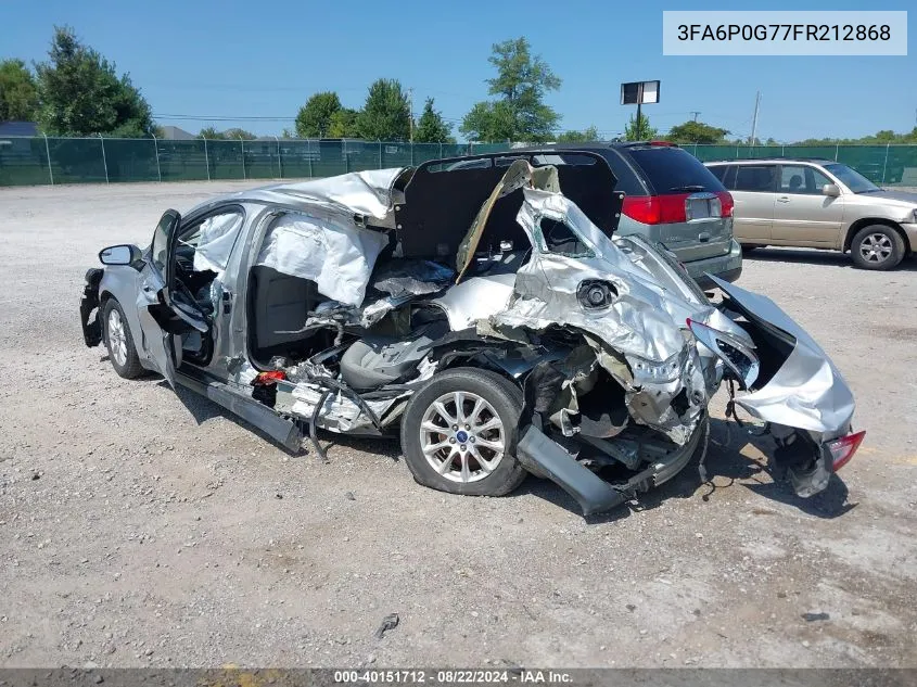 2015 Ford Fusion S VIN: 3FA6P0G77FR212868 Lot: 40151712