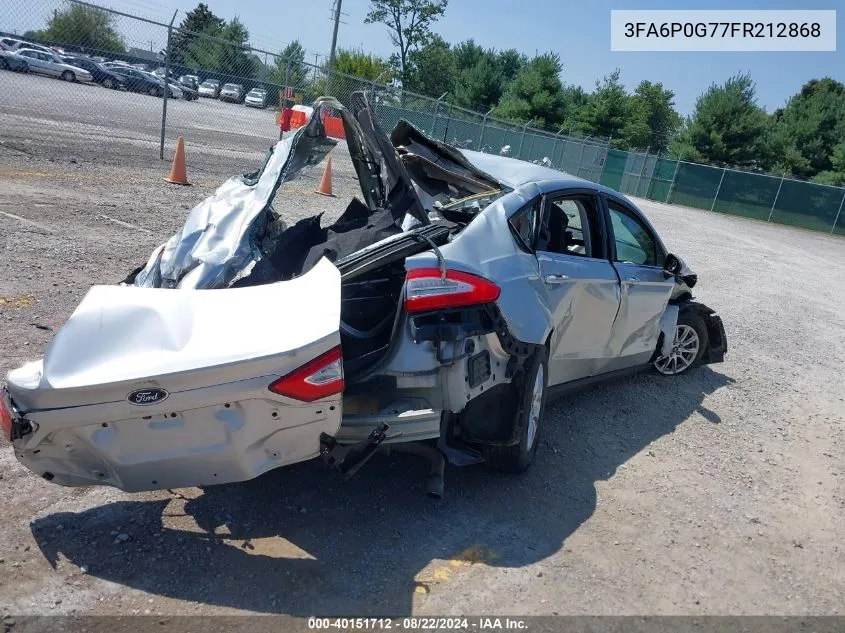 2015 Ford Fusion S VIN: 3FA6P0G77FR212868 Lot: 40151712