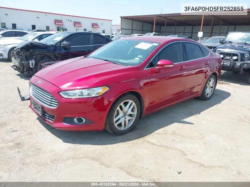 2015 Ford Fusion Se VIN: 3FA6P0HD5FR252855 Lot: 40152394