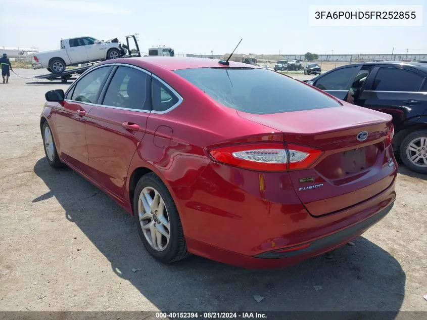 2015 Ford Fusion Se VIN: 3FA6P0HD5FR252855 Lot: 40152394