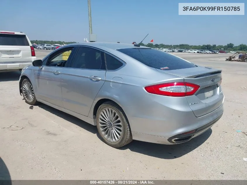 2015 Ford Fusion Titanium VIN: 3FA6P0K99FR150785 Lot: 40157426