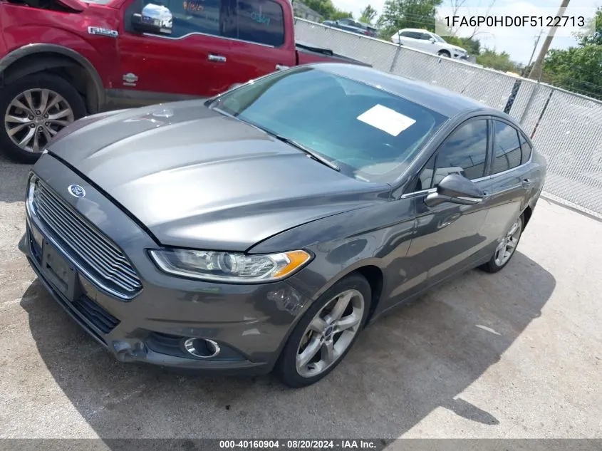 2015 Ford Fusion Se VIN: 1FA6P0HD0F5122713 Lot: 40160904