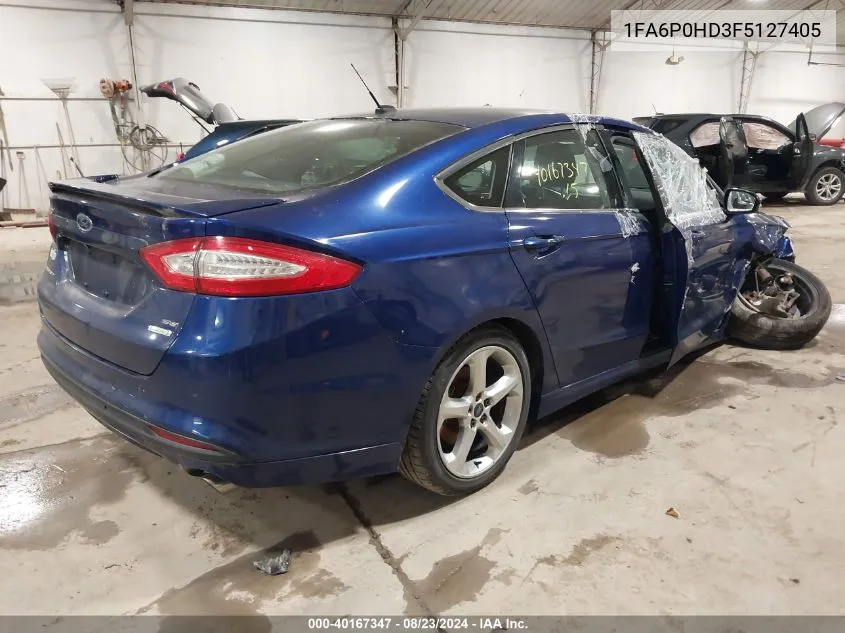 2015 Ford Fusion Se VIN: 1FA6P0HD3F5127405 Lot: 40167347