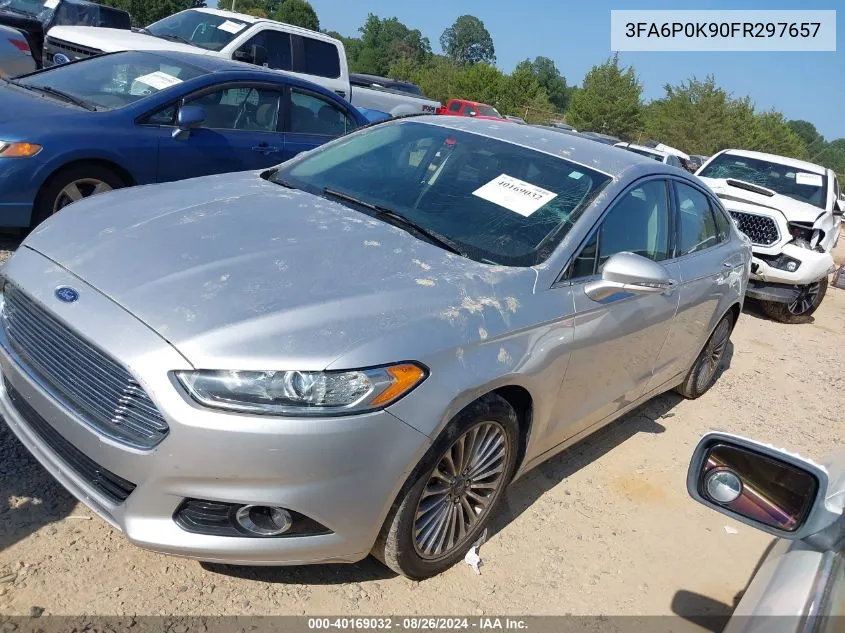 2015 Ford Fusion Titanium VIN: 3FA6P0K90FR297657 Lot: 40169032