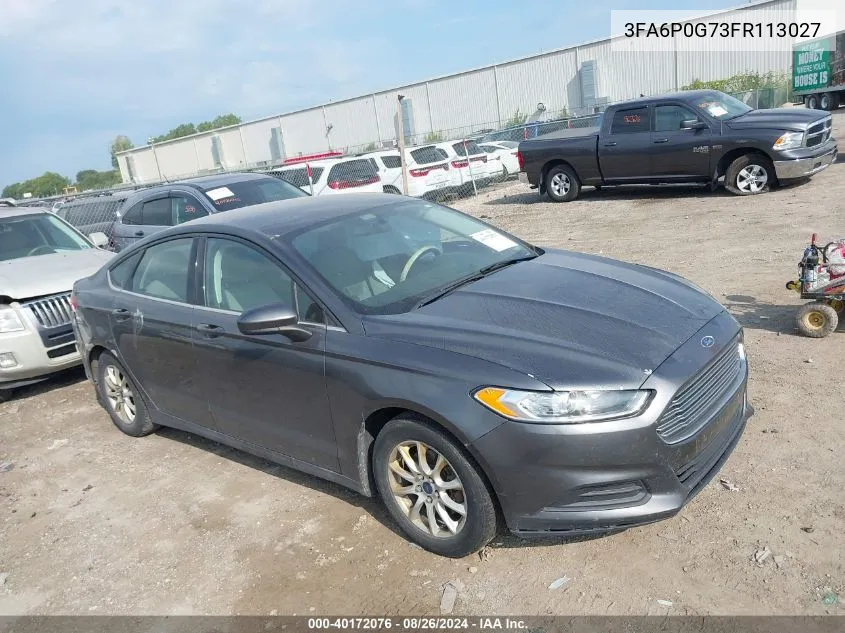 3FA6P0G73FR113027 2015 Ford Fusion S