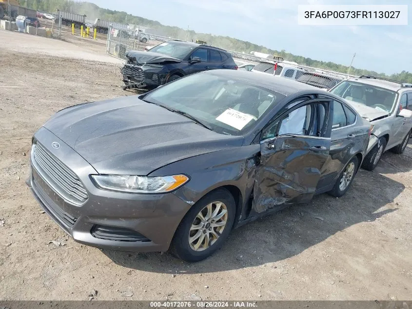 3FA6P0G73FR113027 2015 Ford Fusion S