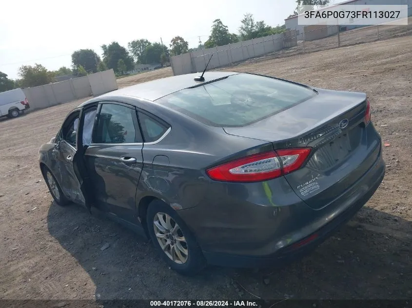 3FA6P0G73FR113027 2015 Ford Fusion S