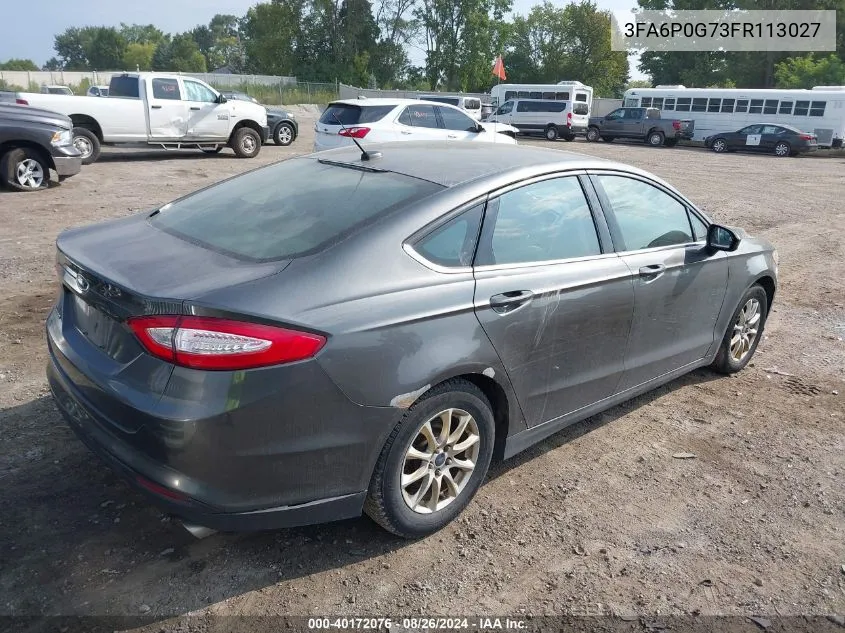 3FA6P0G73FR113027 2015 Ford Fusion S