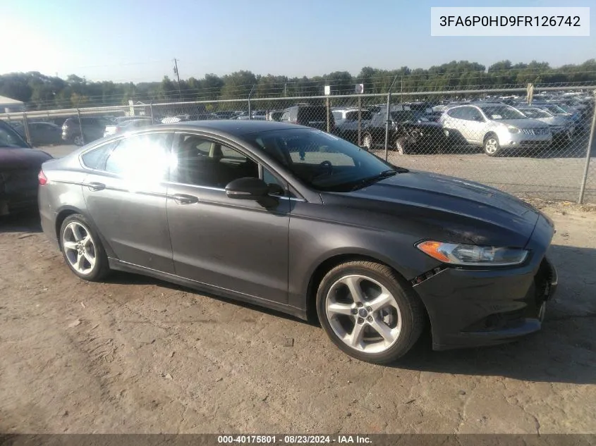 2015 Ford Fusion Se VIN: 3FA6P0HD9FR126742 Lot: 40175801