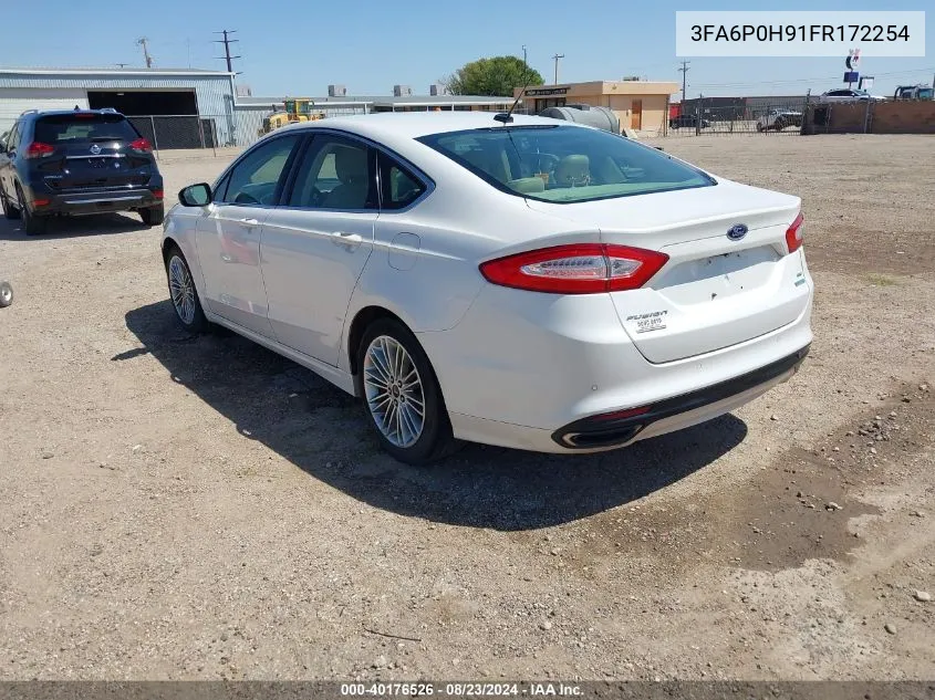 2015 Ford Fusion Se VIN: 3FA6P0H91FR172254 Lot: 40176526