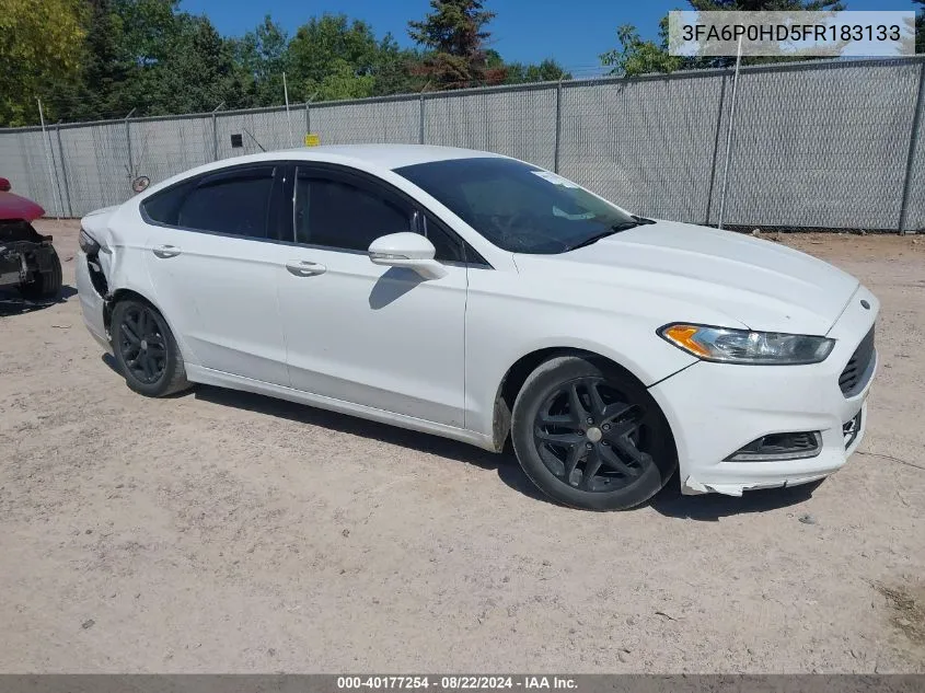 2015 Ford Fusion Se VIN: 3FA6P0HD5FR183133 Lot: 40177254