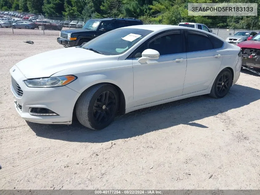 2015 Ford Fusion Se VIN: 3FA6P0HD5FR183133 Lot: 40177254