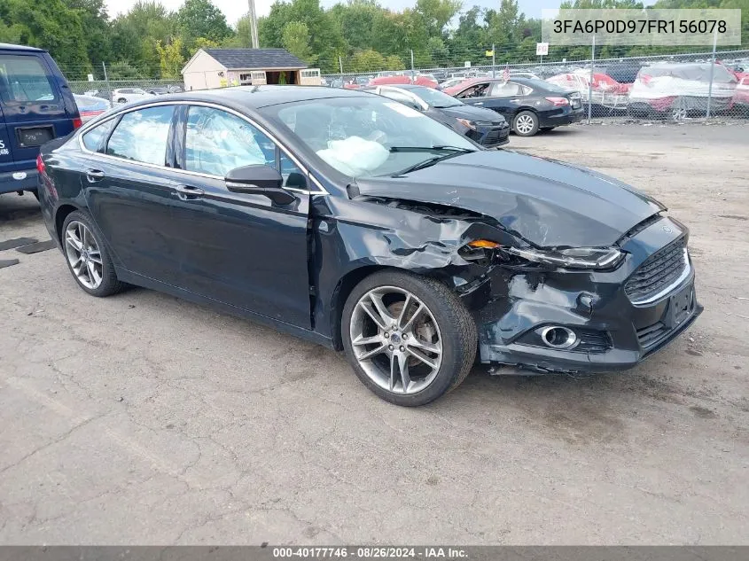 2015 Ford Fusion Titanium VIN: 3FA6P0D97FR156078 Lot: 40177746