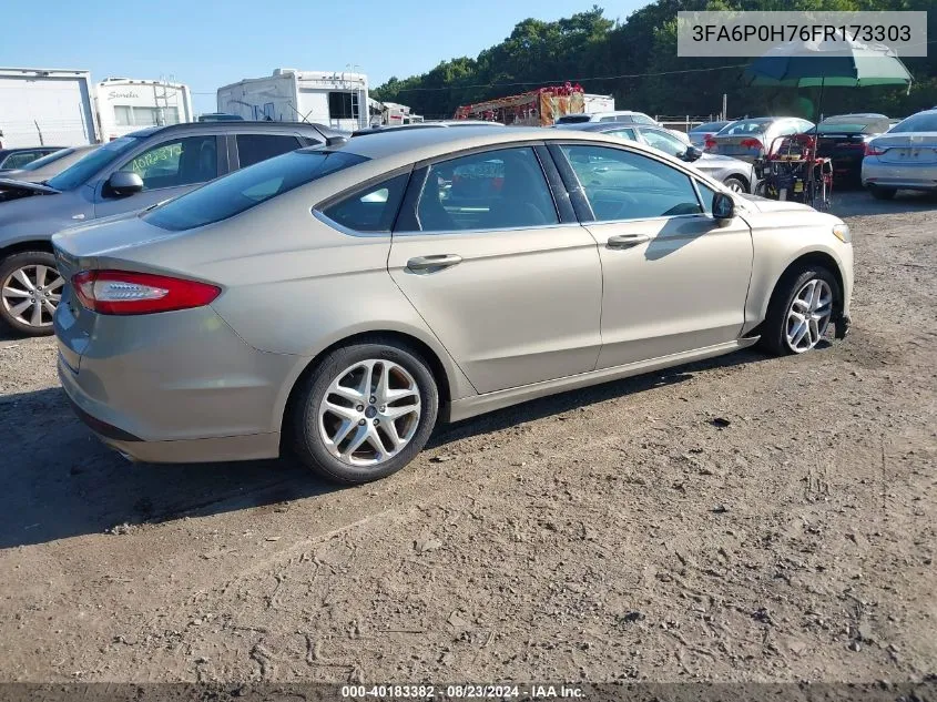 2015 Ford Fusion Se VIN: 3FA6P0H76FR173303 Lot: 40183382