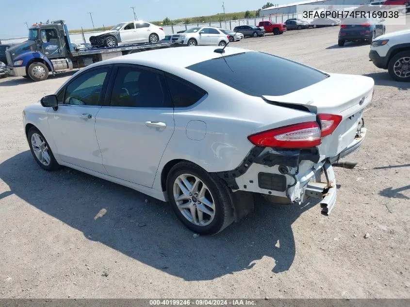 2015 Ford Fusion Se VIN: 3FA6P0H74FR169038 Lot: 40199246