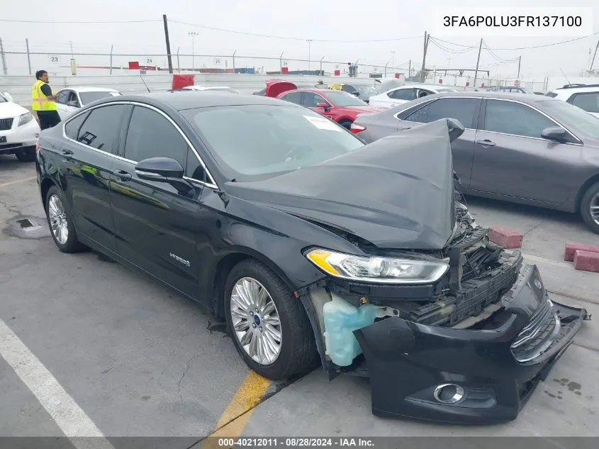 3FA6P0LU3FR137100 2015 Ford Fusion Hybrid Se