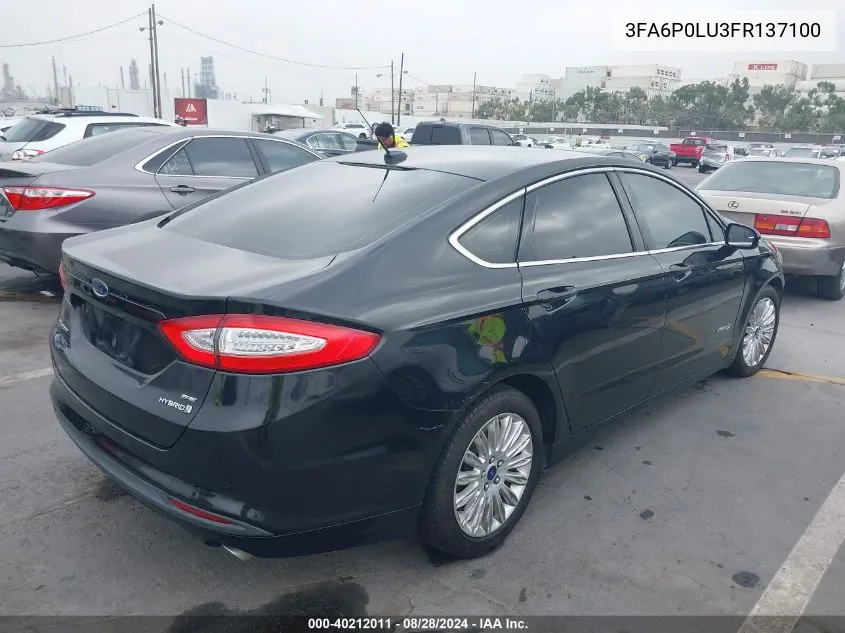 3FA6P0LU3FR137100 2015 Ford Fusion Hybrid Se