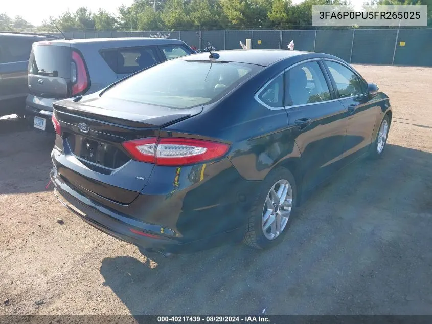 3FA6P0PU5FR265025 2015 Ford Fusion Energi Se Luxury