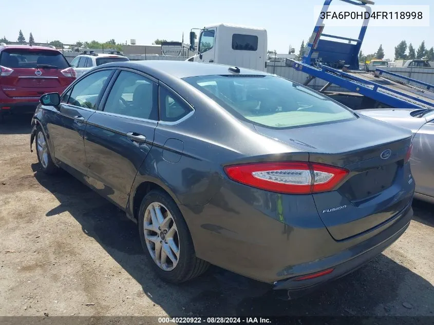 3FA6P0HD4FR118998 2015 Ford Fusion Se