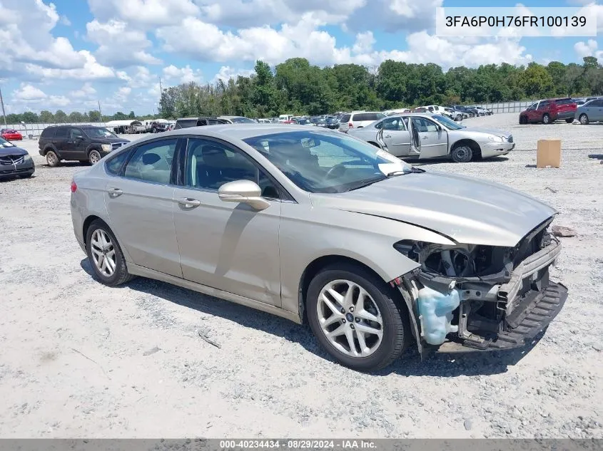 2015 Ford Fusion Se VIN: 3FA6P0H76FR100139 Lot: 40234434