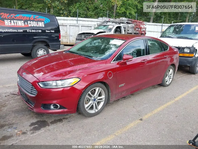 2015 Ford Fusion Energi Titanium VIN: 3FA6P0SU7FR307654 Lot: 40237653