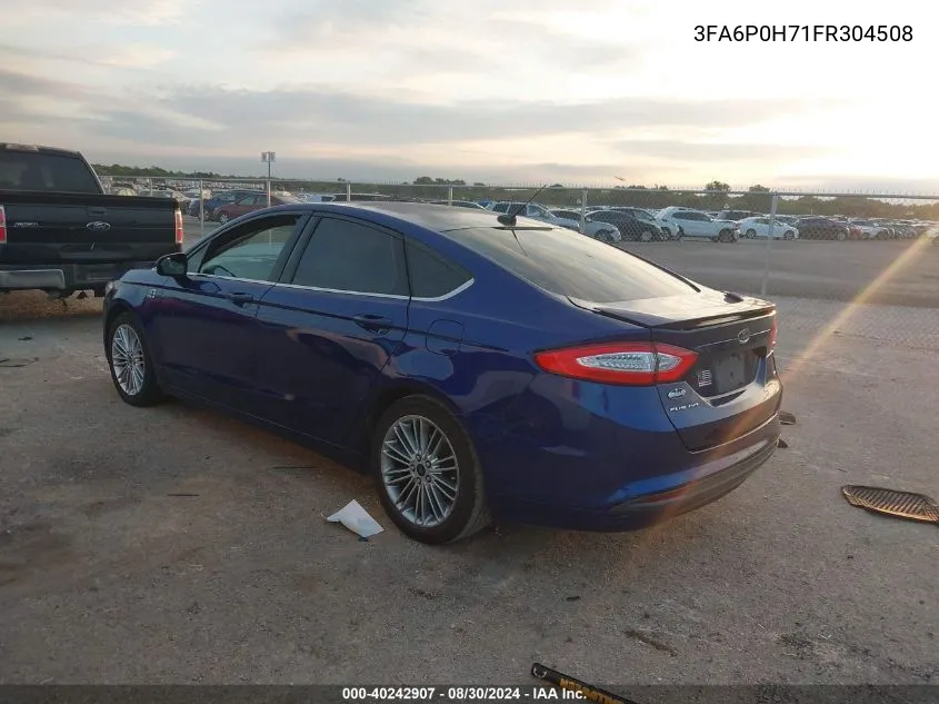 2015 Ford Fusion Se VIN: 3FA6P0H71FR304508 Lot: 40242907