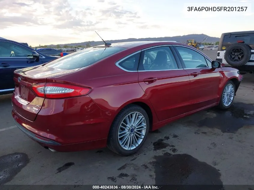 3FA6P0HD5FR201257 2015 Ford Fusion Se