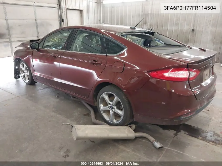 3FA6P0H77FR114504 2015 Ford Fusion Se