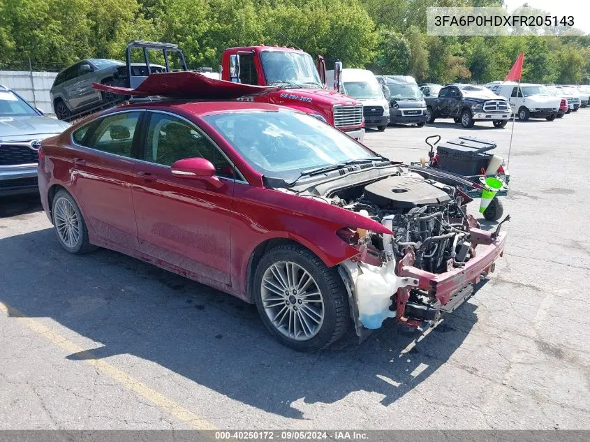 2015 Ford Fusion Se VIN: 3FA6P0HDXFR205143 Lot: 40250172