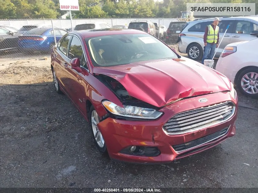 2015 Ford Fusion Energi Titanium VIN: 3FA6P0SU0FR158116 Lot: 40250401