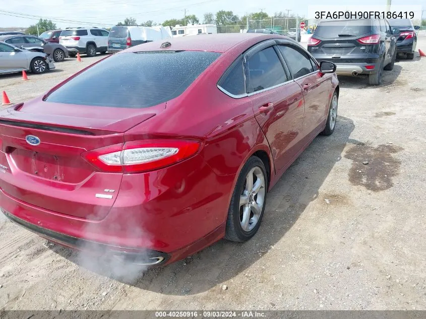 2015 Ford Fusion Se VIN: 3FA6P0H90FR186419 Lot: 40250916