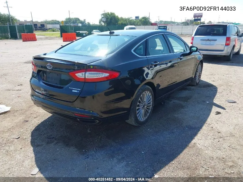 3FA6P0D92FR144033 2015 Ford Fusion Titanium