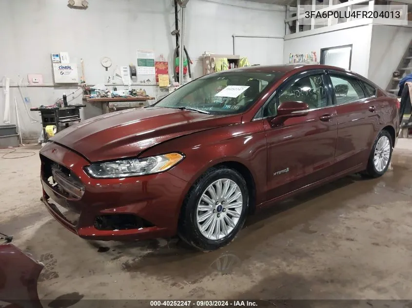 3FA6P0LU4FR204013 2015 Ford Fusion Hybrid Se