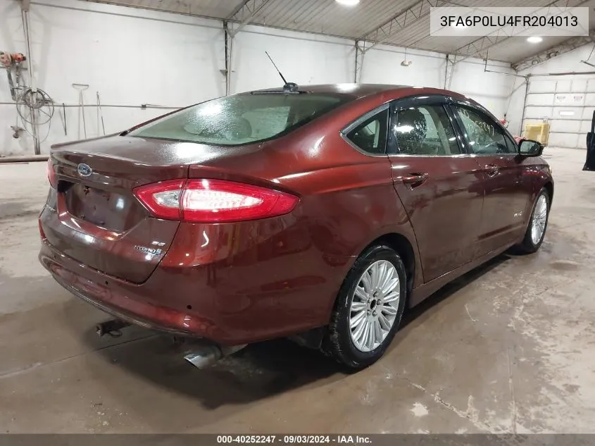 3FA6P0LU4FR204013 2015 Ford Fusion Hybrid Se